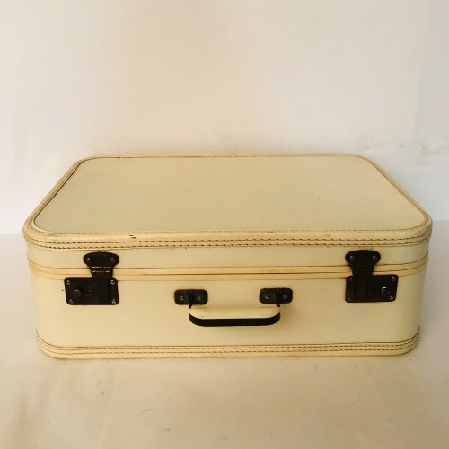 Vintage American Tourister Round Suitcase Luggage Tri-Taper Train Hat Box -   Log Cabin Decor