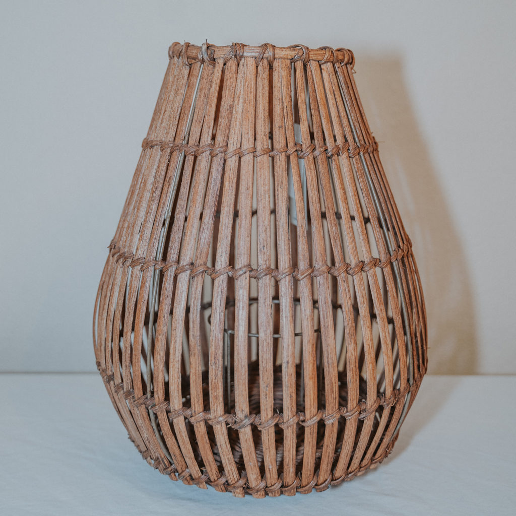 Ane, Bamboo Candle Holder with Glass Chloe's Vintage Rentals